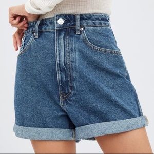 Zara High Waisted Mom Jean Shorts
